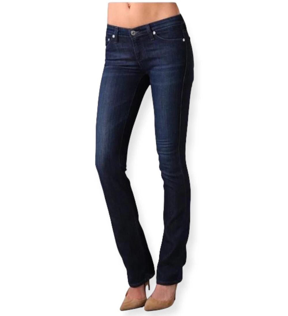 Adriano Goldschmied The Ballad Slim Boot Jeans Dark Wash Denim Made in USA Zip
